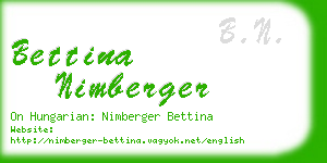 bettina nimberger business card